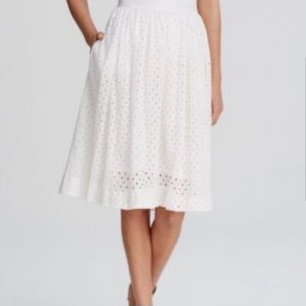 Kate Spade Elegant White Eyelet Skirt
